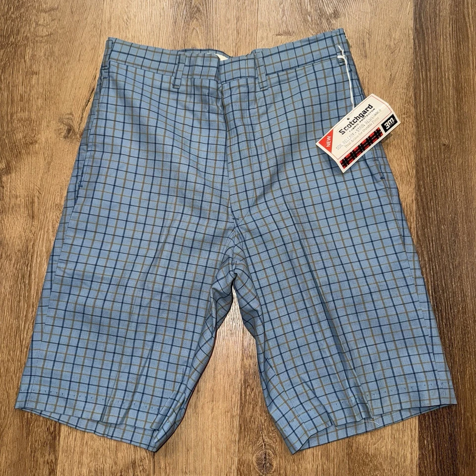 Pantalones Cortos Campus De Colección Años 60 Para Hombres 29 Pantalones MCM Mod Atómico Cuadros Hechos en EE. UU. Sin Stock Nuevo de Lote Antiguo Foto 2 de 4
