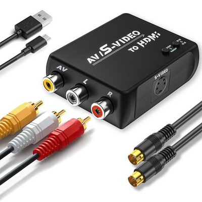 S Video to HDMI Converter, AV RCA to HDMI Converter, Includes RCA Cable + S V...