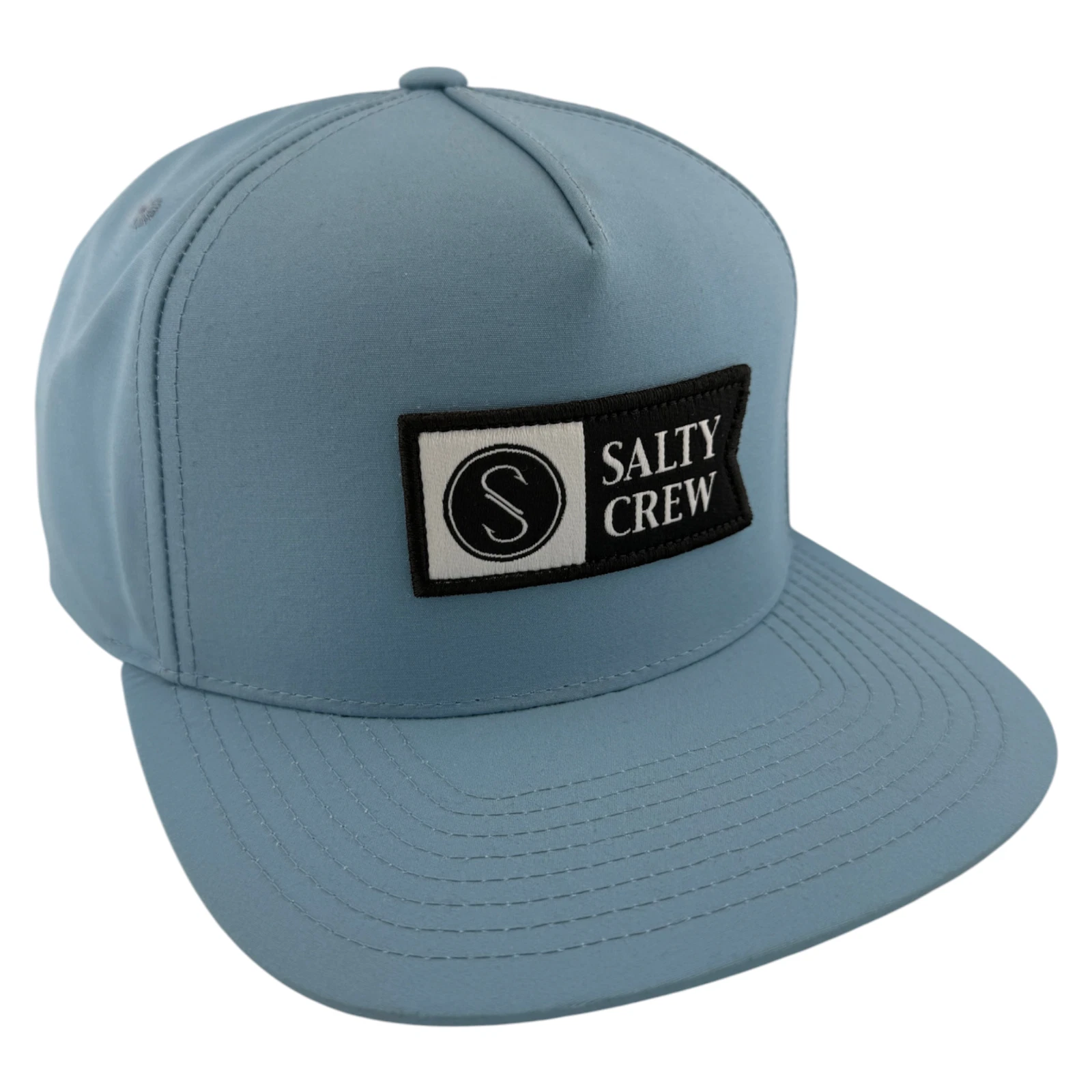 Salty Crew Alpha Tech 5-Panel A-Frame Sky Slate Blue SnapBack Adjustable Hat Cap