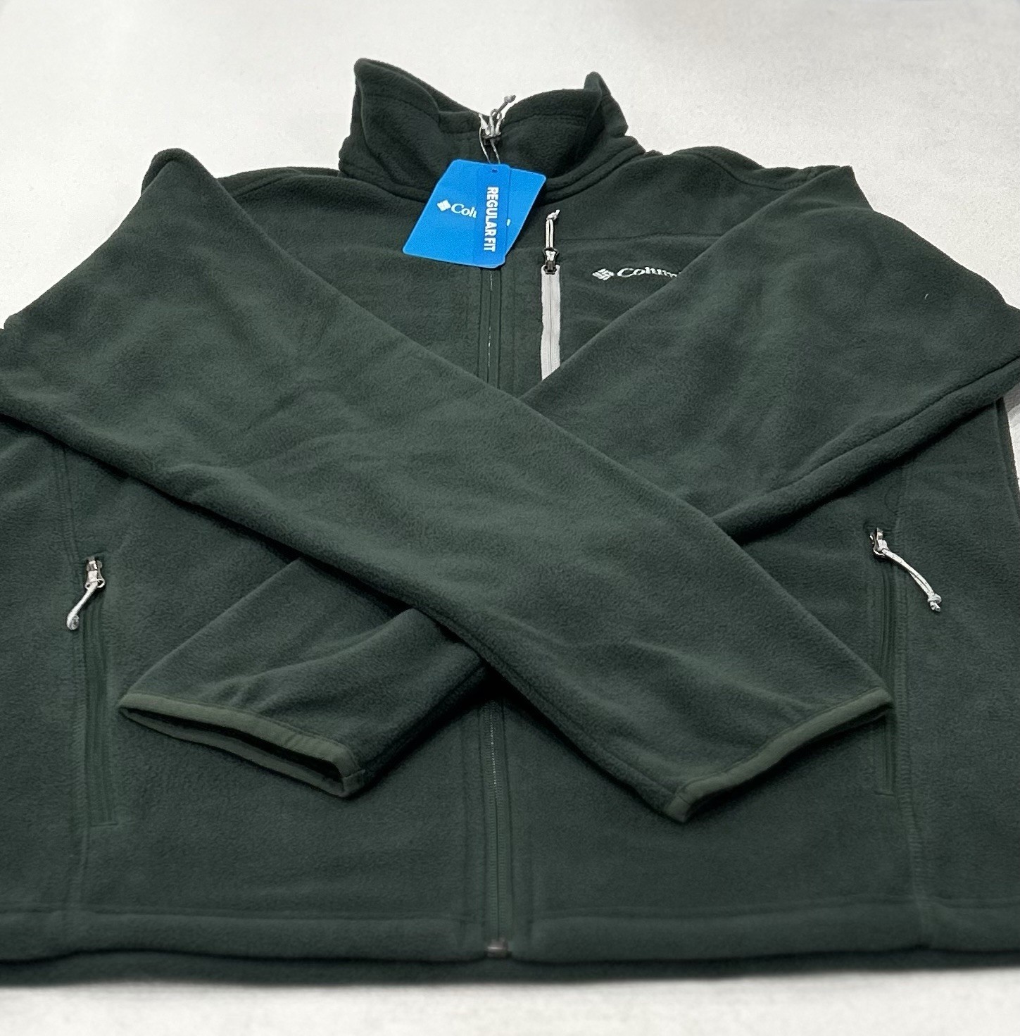 Columbia Men's Green Regular Fit Full Zip Fleece Jacket Size S