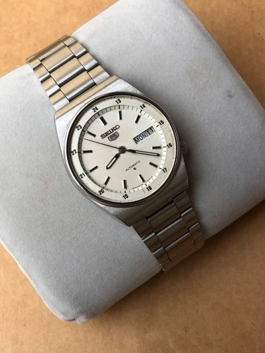 Seiko 5 6309 602A Vintage Railway Time Day-Date Automatic Japan Men's Watch.