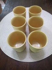 Tupperware 6 oz. Kids' Juice Cups Tumblers 1251 Set of 6 Vintage Yellow USA
