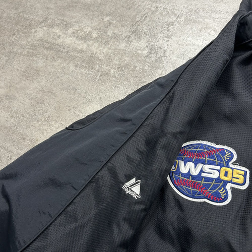 VTG 00s MLB CHICAGO WHITE SOX WORLD SERIES 2005 DUGOUT JACKET SIZE XL BLACK - Bild 5 von 7