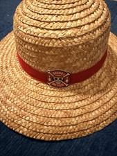 NEW Round 1 One Piece Luffy Straw Hat Cosplay Straw Hat w/ Chin Strap Beige Red
