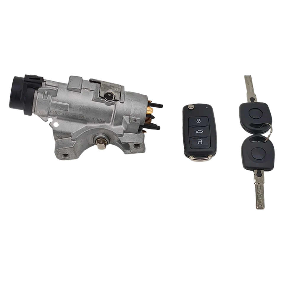 For Audi 1998-09 A4 Quattro Ignition Lock Cylinder Assembly With Key Shells - Image 2 of 4