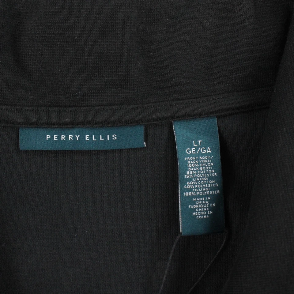 Жилет на молнии Perry Ellis мужской размер LT большой высокий черный нейлон хлопок полиэстер - Изображение 3 из 4