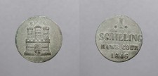 GERMAN STATES Hamburg 1849 Schilling #WC105283