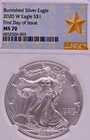 NGC MS-70! 2020-W BURNISHED SILVER EAGLE
