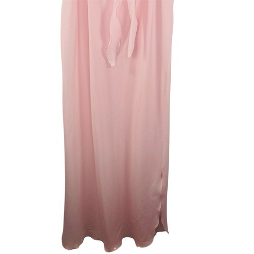 Vtg Elissia Full Length Nightgown Pink Large Delicate V Neck Spaghetti Straps - Picture 3 of 12