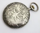 Fancy Gents Solid silver Omega Pocket Watch ticks needs new glass Bezel antique