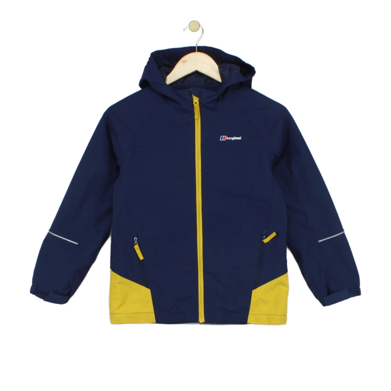 Berghaus Waterproof Jacket Boys Size 9-10 Years Blue Outdoor Hooded Kids