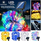 Rope Solar String Lights Outdoor Waterproof 8Modes Tube Light 33FT Light 100LED