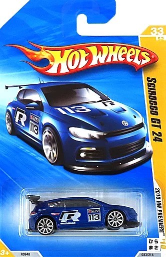 1/64 Diecast Mini Car Scirocco GT24 113 Blue Black Hot Wheels 2010 HW Premiere