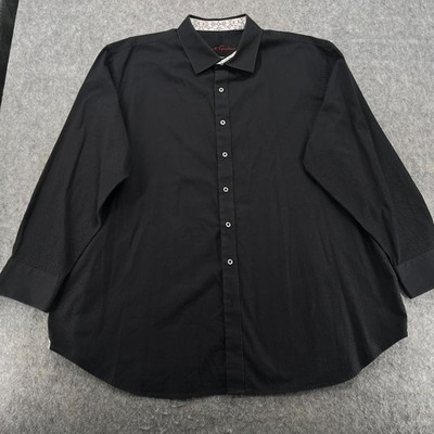 Robert Graham Black Long Sleeve Paisley Dress Shirt Size 3XL