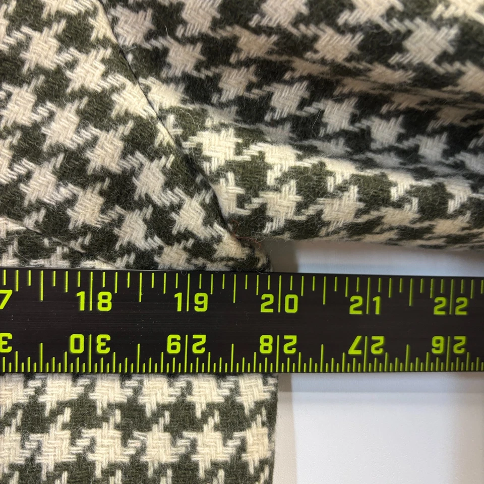 Abrigo retro hecho a mano para mujer Dark Academia pata de gallo mezcla de lana guisante talla M verde Foto 3 de 4