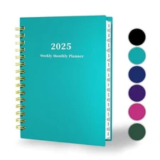  2025 Planner, Weekly Monthly Planner 2025, JAN.2025 to (8.4"×6") A5 Turquoise