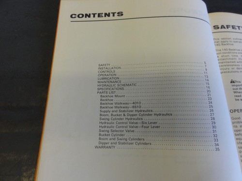 Ditch Witch 140 Backhoe Operator's Manual and Parts List Manual 13S-4/81 - Picture 4 of 5