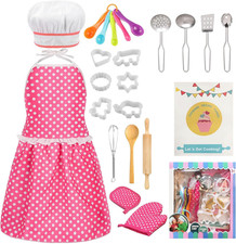 Kids Cooking Baking Set , Kids Kitchen Pretend Play Toys, Children Chef Role Pla