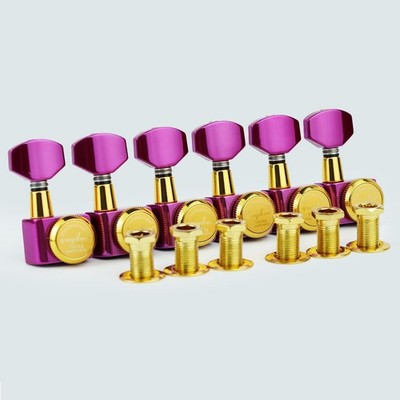 1 Set GUYKER 6 In-line Machine Heads No Screws Locking Tuning Pink Gold Color