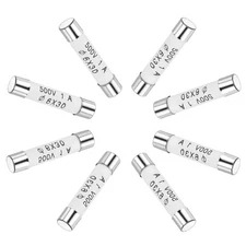 Ceramic Cartridge Fuses 1A 500V 6x30mm Fast Blow for Energy Saving Lamp 8pcs