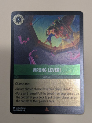Wrong Lever Cold Foil Card Rare 116 / 204 Disney Lorcana Reign of Jafar