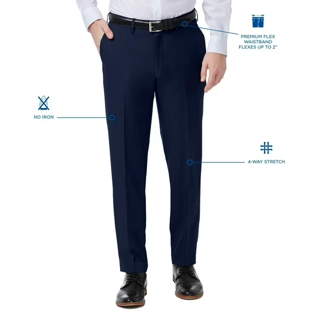 Pantalón de vestir Haggar Performance Comfort talla 34 x 29 azul Foto 3 de 4
