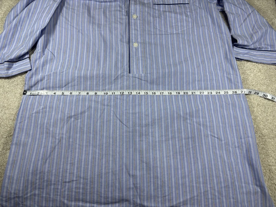 John Blair Camisón Vestido Camisa para Dormir Rayas Azul Blanco Para Hombre Mediano Grande M/L Foto 4 de 4