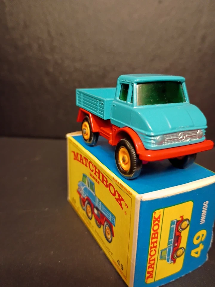 Matchbox #49B Mercedes Unimog 1967 Blue/Red In Crisp Original E4 Box - Image 3 of 4