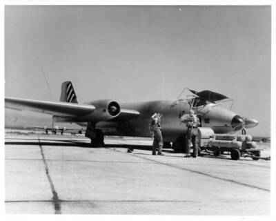 British Pilots wait to take off on a training flight Cyprus 1950 OLD PHOTO