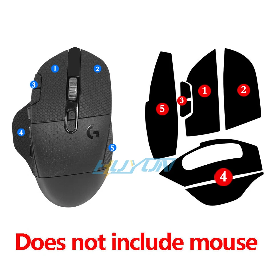 Texture Anti - slip Side Grip Tape Stickers - For Logitech G604 Wireless Mouse - Image 4 of 4