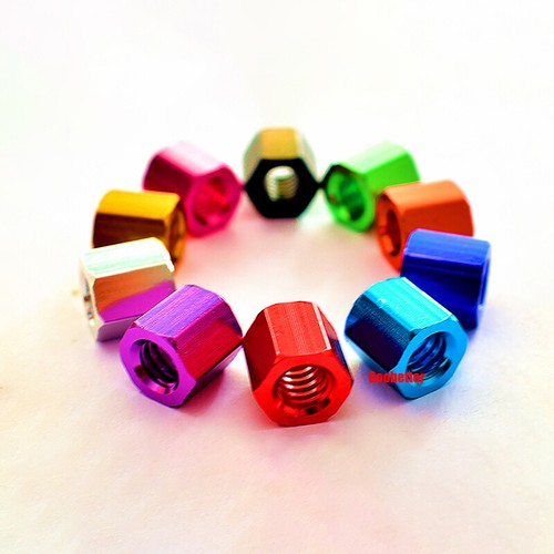 Écrou hexagonal coloré M2,5 alliage d'aluminium anodisé hexagonal écrous complets longueur 2-30 mm - Photo 13/18