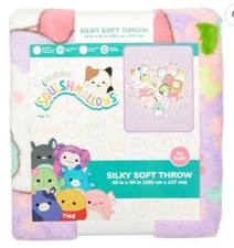 Original Squishmallows Silky Soft Snuggle Fleece Throw Blanket 40”X50” Official