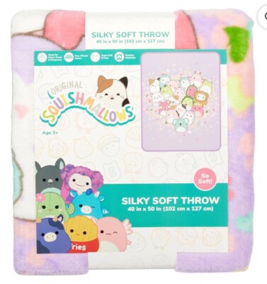 Original Squishmallows Silky Soft Snuggle Fleece Throw Blanket 40 X50  Official