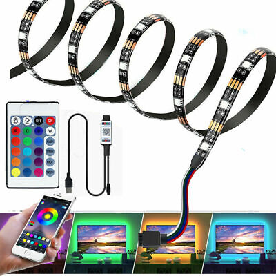 5V USB battery LED Strip Lights 5050 RGB Colour Changing Bluetooth TV PC gamer 