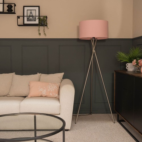 Tripod Floor Lamp Standard Standing Reading Light Living Room Brushed Chrome - 第 35/83 張圖片