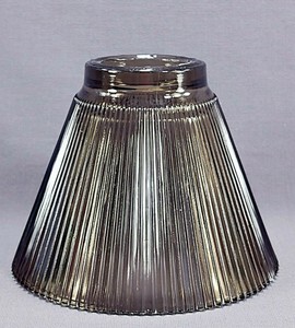 Vintage Vanity Light Replacement Shade Smoke Gray Ribbed Design Ebay