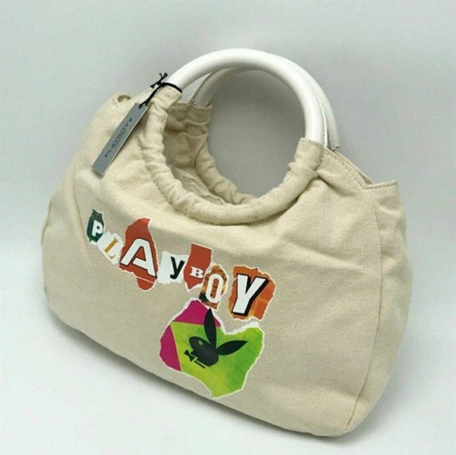 Women’s Playboy Natural | White Canvas Handbag NWT - Picture 4 of 4