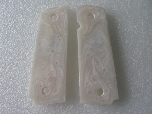 Gorgeous White Pearl Resin Black Ruger Grip For COLT KIMBER 1911 Full size - Picture 7 of 7