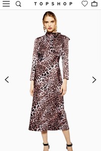 topshop pink leopard print dress