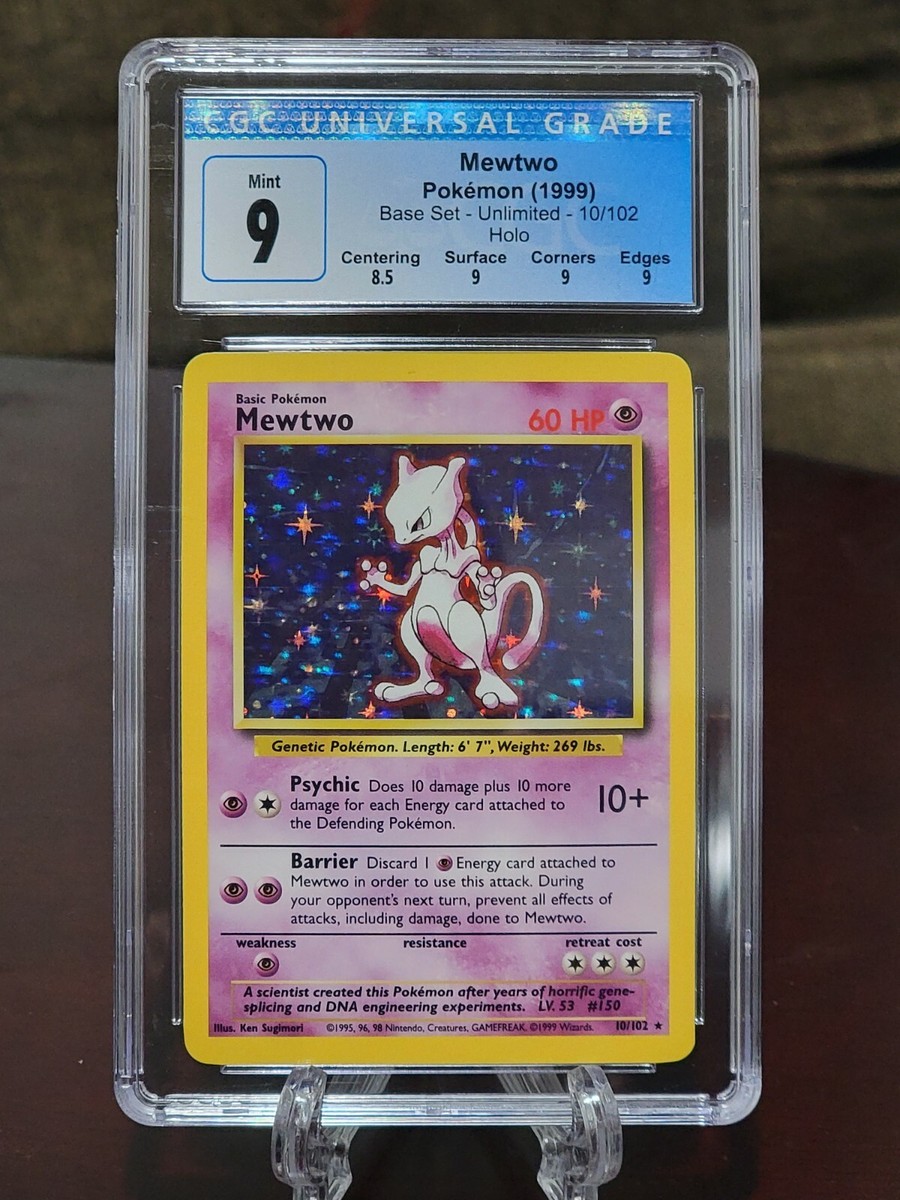 Pokémon TCG Mewtwo Holo pokemon card Graded CGC 9 in Mint