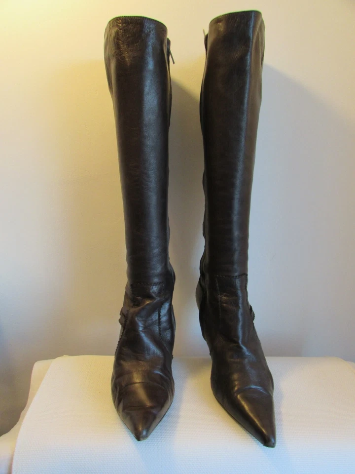 bottES vintage inès de la fressange cuir marron 37 - Photo 2/4