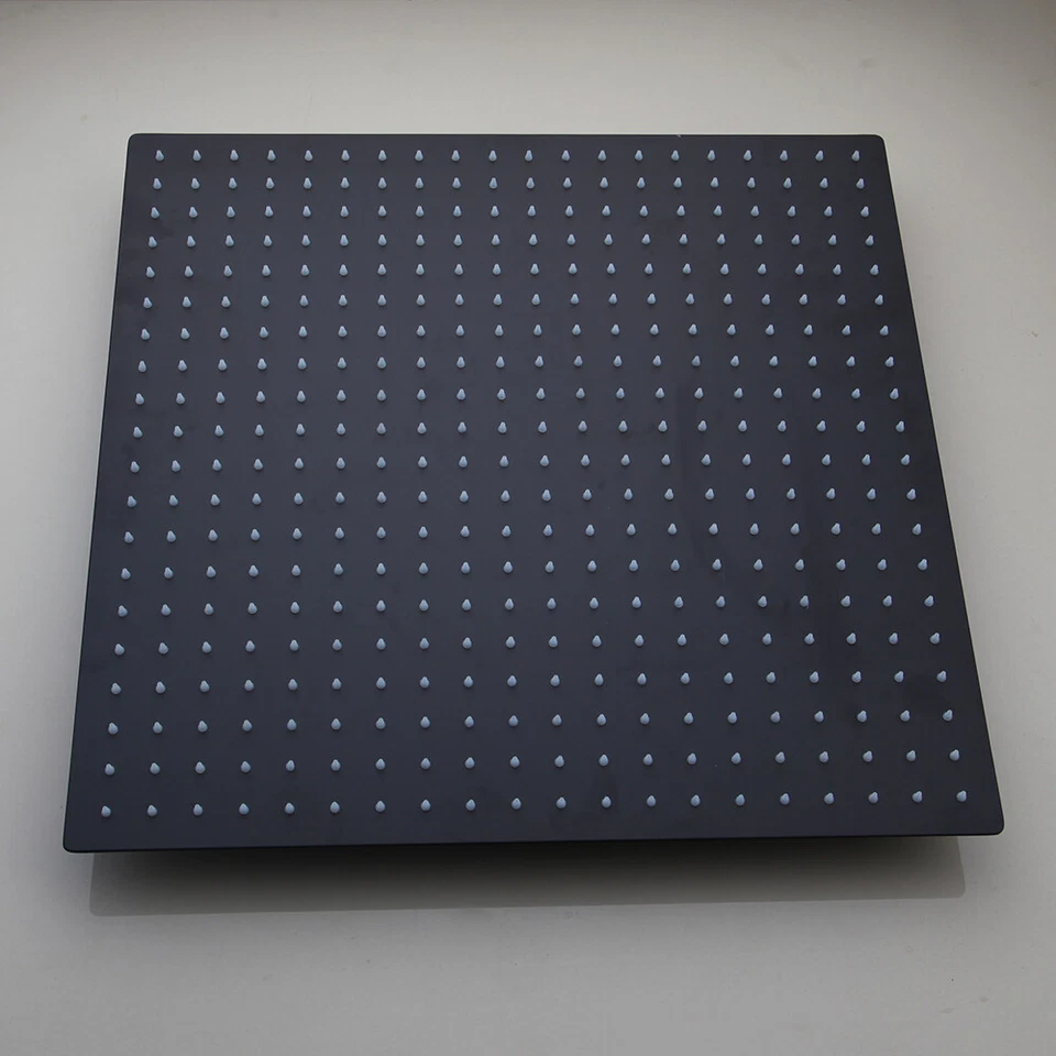 Matte Black 20 inch Square Rainfall Ceiling Mount Shower Head Slim Mixer Faucet - Image 4 of 4