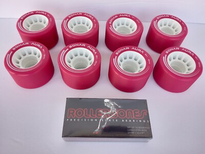 Riedell Aura Roller Skate Wheels Derby 59mm  88a with Rollerbones Bearing NEW!