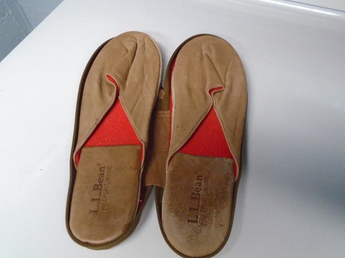 Vintage LL Bean Deerskin Slippers Size 