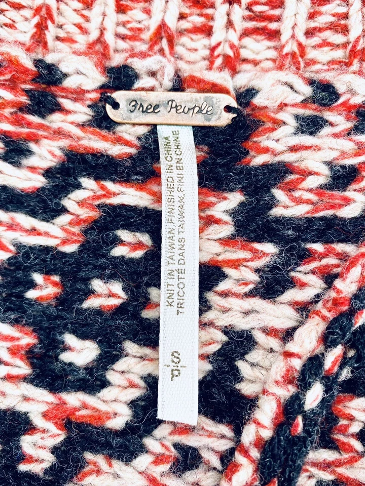 Free People Womens Cardigan Open Front Knit Wool Sweater Sz S Petite - Image 3 of 4