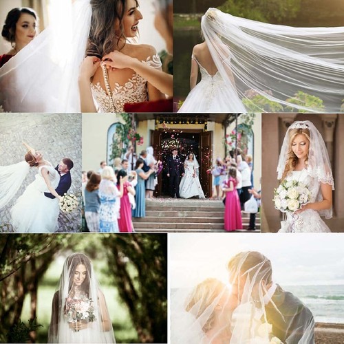 Wedding Bridal Veils Short Shawl Single Layer Veil Muslim Lace Flower Edge Tu... - Picture 7 of 7