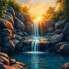 Digital Picture of Beautiful Waterfall printable file