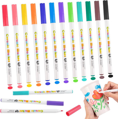 Porzellanstifte Spülmaschinenfest, 12 Farben Acrylstifte Für Steine, Acrylmarker