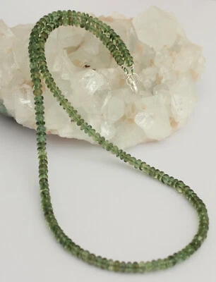 Verde Apatita Cadena de Piedra Preciosa Lentes 925 Plata Collar Aprox. 47CM - Imagen 1 de 3