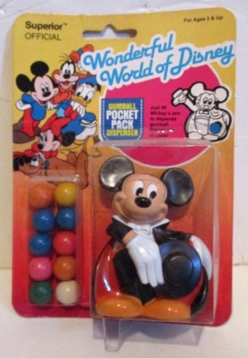 SUPERIOR WONDERFUL WORLD OF DISNEY MICKEY MOUSE POCKET PACK GUMBALL DISPENSER